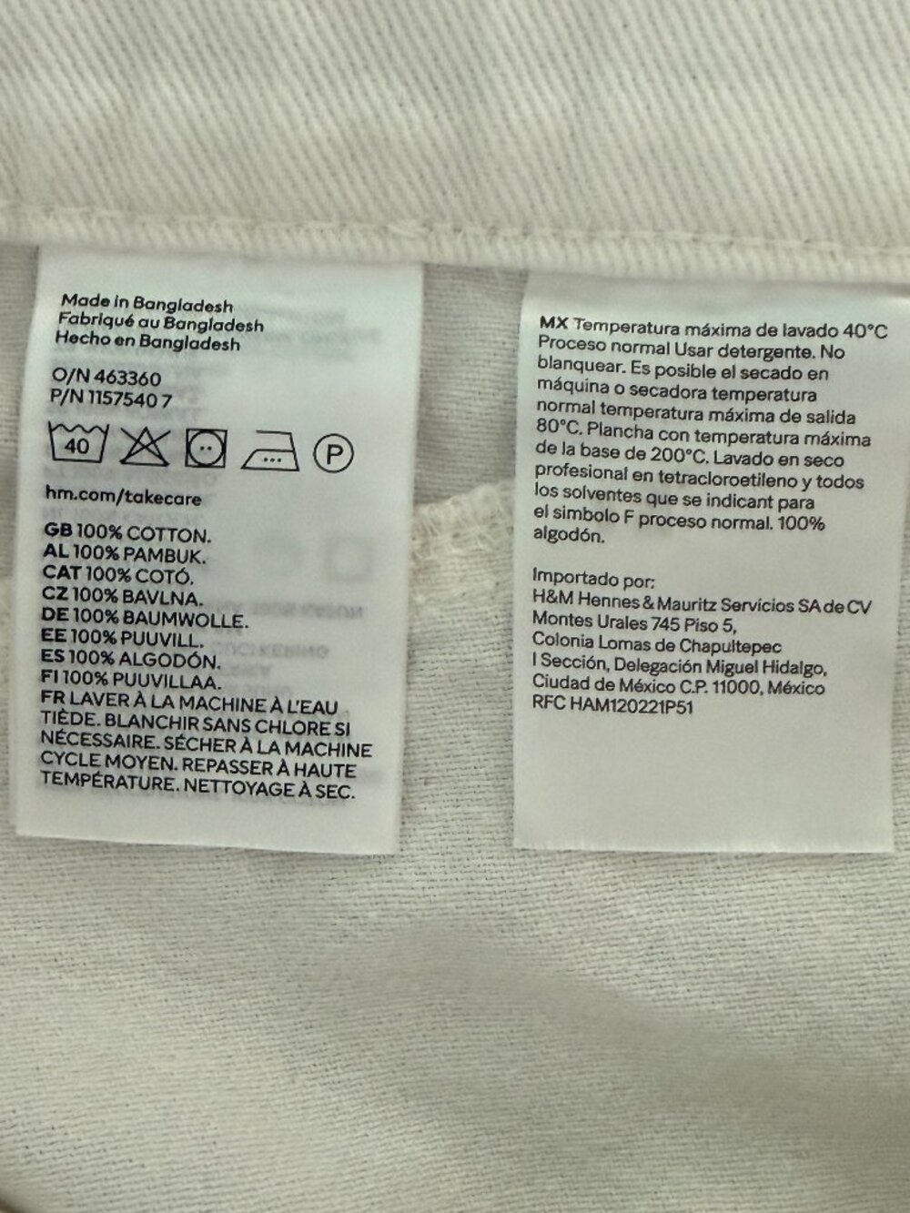 H&M White Twill Cargo Skirt Size 10 - Picture 7 of 7
